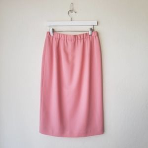 Vintage 80’s Wool Pencil Skirt Women's 8 Pink Elastic Waist